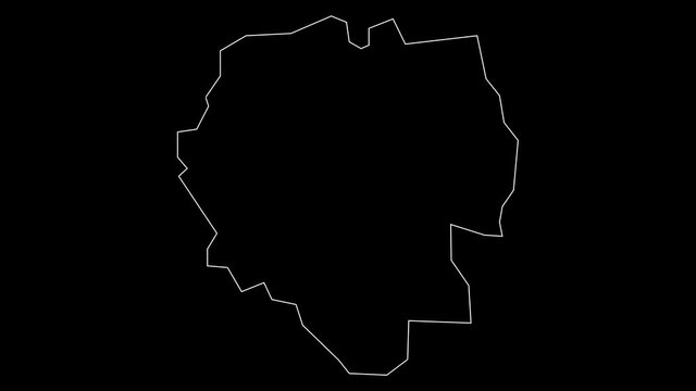 Adis Abeba Ethiopia region map outline animation