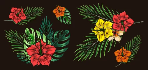 Foto op Canvas Exotic floral colorful composition © DGIM studio