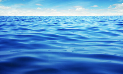 Obraz premium Blue sea water on sky