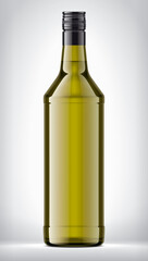 Transparent Color Glass Bottle on background. 