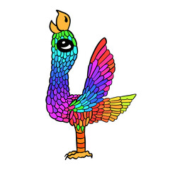 Yoga Parrot Illustration Vector Cartoon Number 4