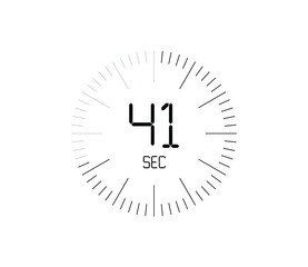 Timer 41 sec icon, 41 seconds digital timer