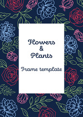 Flowers and Plants Frame template
