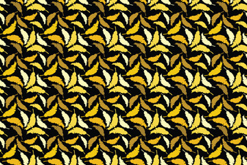 Seamless pattern with tropical leaf vector Illustration, Summer batik style 