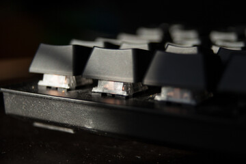 Key on a keyboard with black