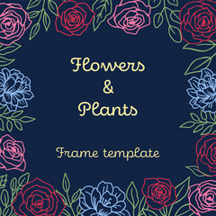 Flowers and Plants Frame template
