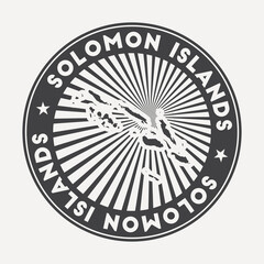 Solomon Islands round logo. Vintage travel badge with the circular name and map of the country, vector illustration. Can be used as insignia, logotype, label, sticker or badge of the Solomon Islands.