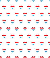 heart Luxembourg  flag seamless pattern.  Luxembourg  flag texture vector 