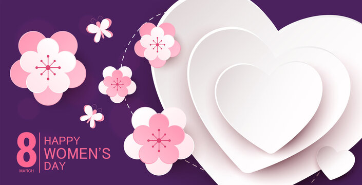 happy international women's day. vector banner design