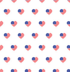 heart USA   flag seamless pattern.  USA  
 flag texture vector 