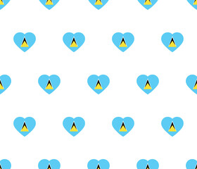 heart Saint Lucia flag seamless pattern.  Saint Lucia flag texture vector 