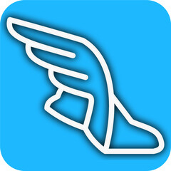 Hermes wing shoe logo app icon line simple design vector