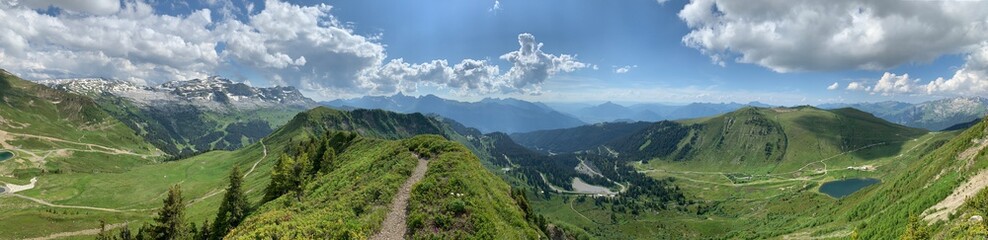 Naklejka premium grass and mountains