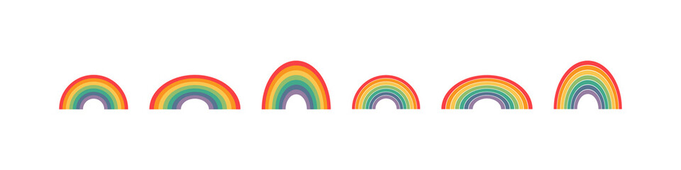 Rainbow vector icons. Rainbow in modern color. Vector illustration