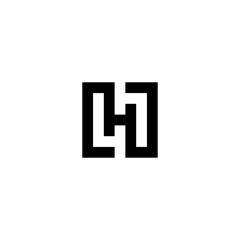 Awesome square H letter in black and white color. logo icon vector