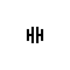 Awesome square HH letter in black and white color. logo icon vector