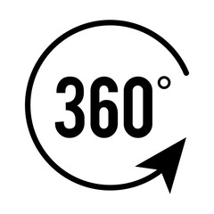 Angle 360 degrees sign icon. Geometry math symbol. Full rotation. Design elements. Curved many streak. Abstract Circular logo element on white background isolated. Vector illustration EPS 10