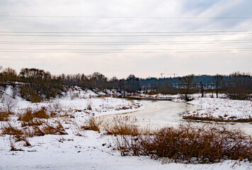 winter landscape with snow