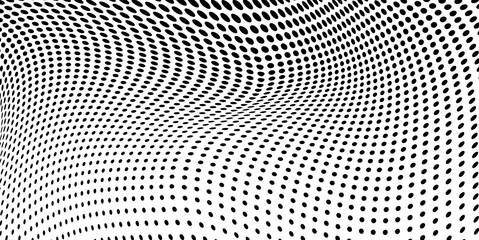 Wave of particles. Futuristic point wave. Vector illustration. Abstract background with a dynamic wave. Wave 3d