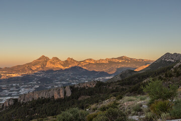 Sunrise landscape in Alicante, Spain
