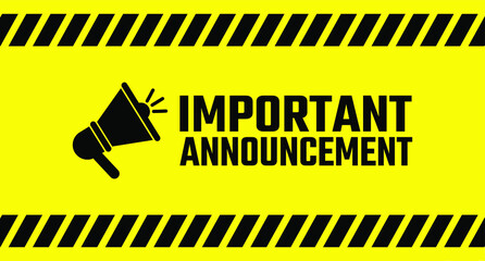 important announcement sign on white background	 - obrazy, fototapety, plakaty