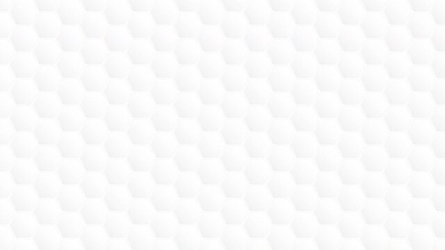 White looped video in motion graphics. Abstract неxagon shapes created with blue backlight. Graphics animation that floats while rotating in a loop background. Seamless floating hexagonal video.