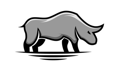 Strong rhino illustration vector design