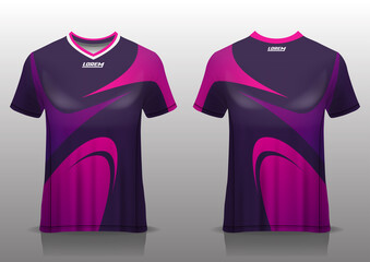 Running jersey mockup. t-shirt sport design template, uniform front and back view