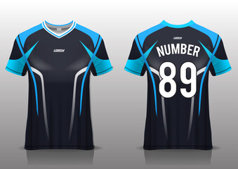 Soccer jersey design template, uniform front and back view