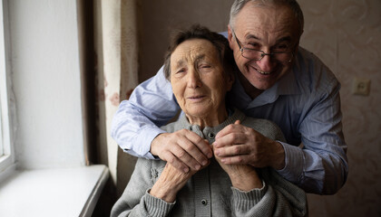 Social Aid For Elderly Person, old man and old mother