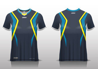 Running jersey mockup. t-shirt sport design template, uniform front and back view