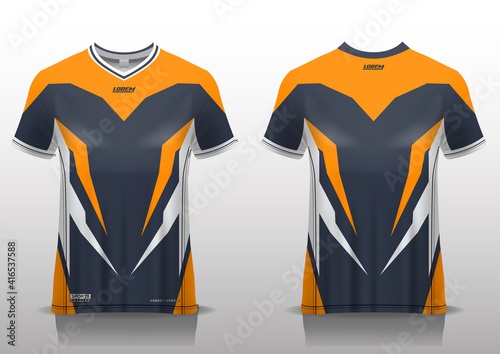 Download Running Jersey Mockup T Shirt Sport Design Template Uniform Front And Back View Wall Mural Logo