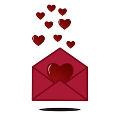 pink envelope icon love sign for valentine