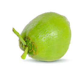water drop green coconut isolated on white background