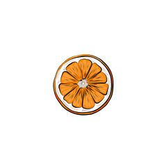 Color clip art from a slice of orange.
