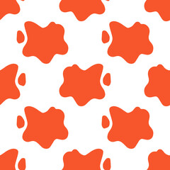 Colorful abstract seamless pattern with uneven round stains, spots, geometrical shapes, splashes background.