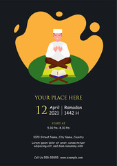 Trend Style Ramadan Flyer templates 2021. Set of Ramadan Kareem Iftar party celebration collection bundles 1442 H. vector illustration