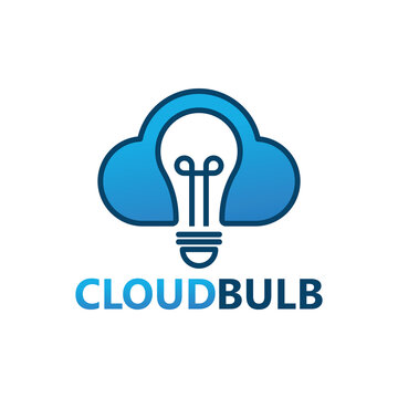 Cloud bulb idea logo template design