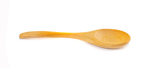 Small Wooden Spoon Isolated on a White background
