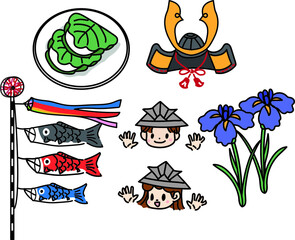 子供の日のセットイラスト