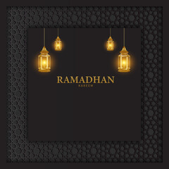 Islamic ramadan kareem background with lantern