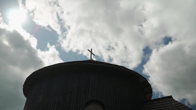 A chappel at the Snezka peak in Giant mountains, Krkonose, Czech Republic, orbit