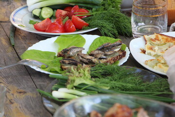 grilled fish with vegetables