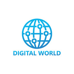 Digital world logo template design