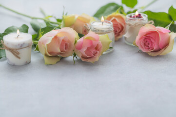 バラとキャンドル