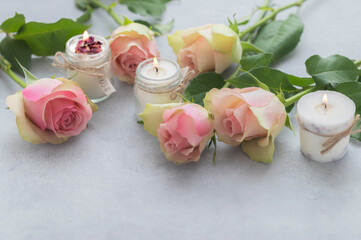 バラとキャンドル