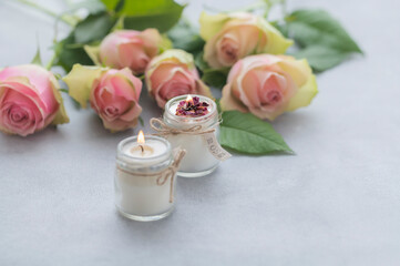 バラとキャンドル