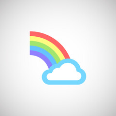 Rainbow with cloud icon logo 