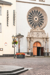 the entrance to the church 