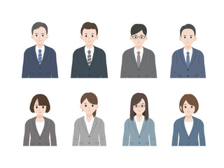 Fototapeta premium ビジネス 会社員 同僚 男女 上半身 イラスト素材